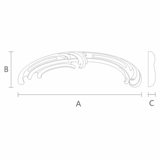 Classic-style oak pierced decorative onlays, Right