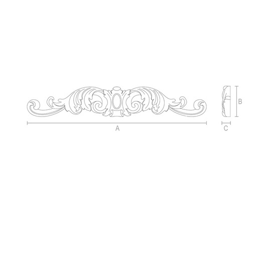 Handcrafted wooden Classic style cartouche onlay
