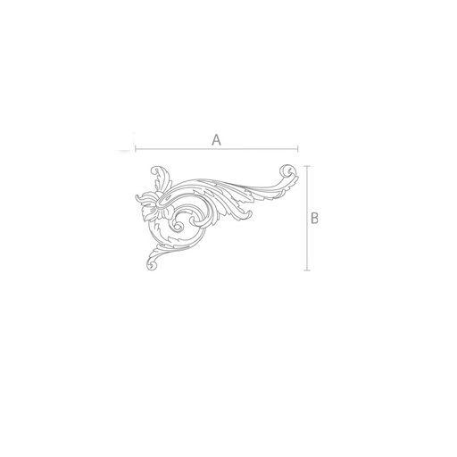 Baroque-style beech corner furniture applique, Left