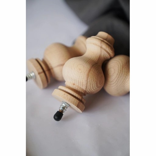 Round furniture legs wooden Midcentury style (1 PC)