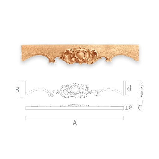 ELONGATED CLASSICAL SOLID WOOD ARCHITRAVE