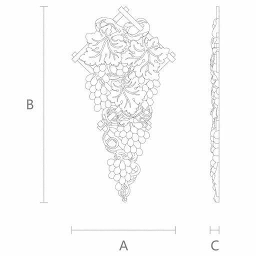Hardwood grapevines applique for interior
