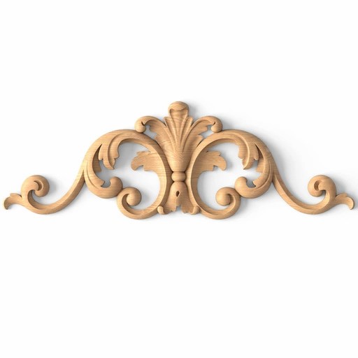 Carved Antique style center onlay with scrolls from oak