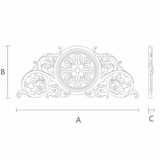 Original Antique style floral center onlay from oak