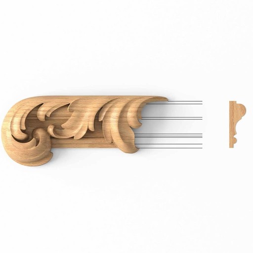 ACANTHUS CLOSED TIP FOR CLASSIC WALL MOLDING, LEFT