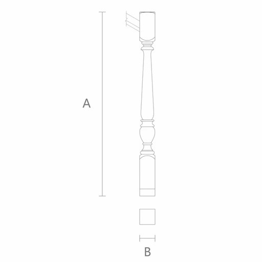 CLASSIC ROUNDED NEWEL POST FROM SOLID WOOD