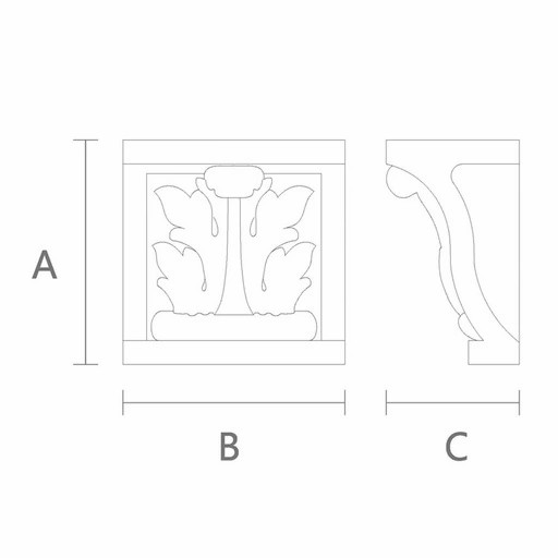 Wooden bracket with acanthus leaf art deco