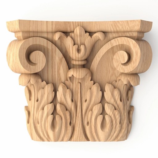 Decorative solid wood Corinthian capital, Classical capital corbel