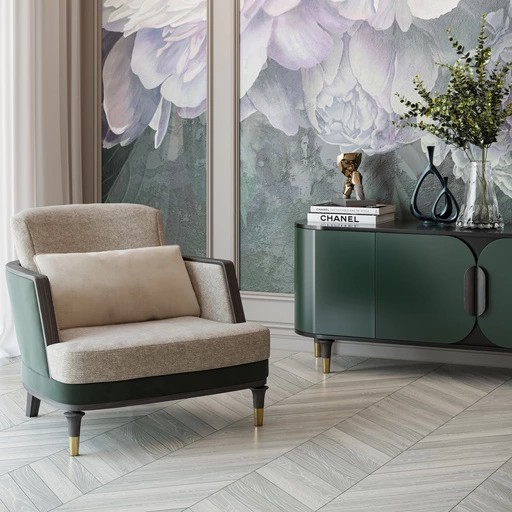 Decorative tapered furniture feet with golden tips