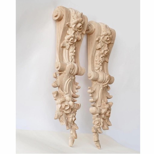 Wall corbel scroll with floral elements, right