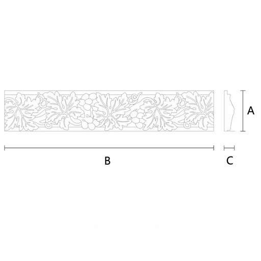 DECORATIVE OAK TRIM WITH GRAPE WINES