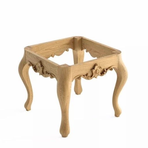 HANDCRAFTED ANTIQUE STYLE STOOL FRAME FROM WOOD