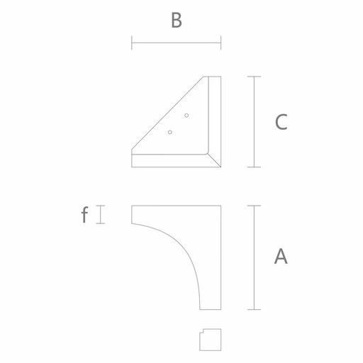 Diamond shaped bracket feet minimalist