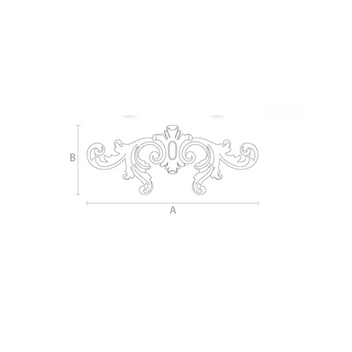 Decorative wooden furniture cartouche onlay with acanthus