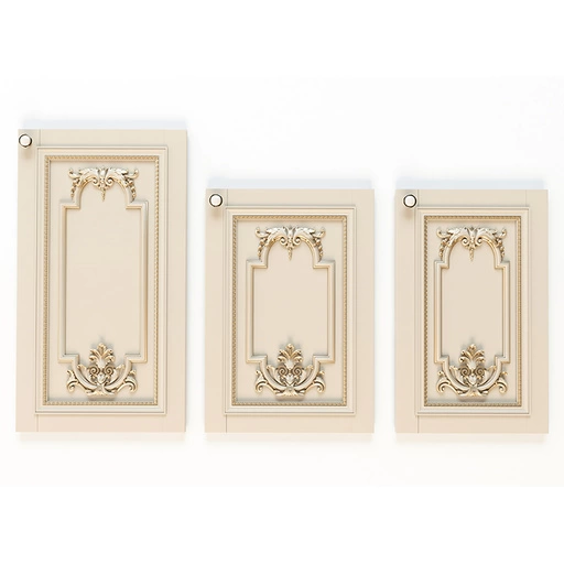 FRENCH WALL PANEL MOULDING DOUBLE WITH FLORAL APPLIQUE