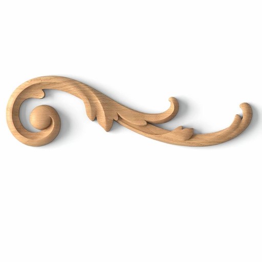 Classical-style hardwood acanthus cabinet onlays, Right