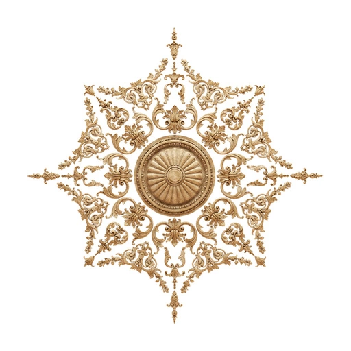 WOOD CEILING MEDALLIONS ORNATE FLORAL ELEMENTS BAROQUE STYLE