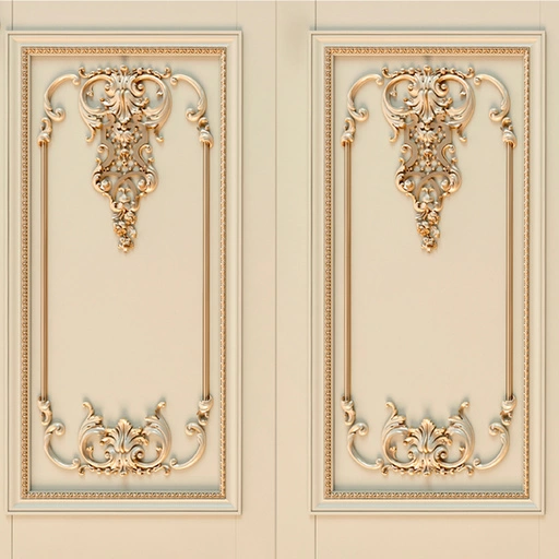 LUXURY FRENCH WALL ACCENTS PANEL WITH OPENWORK FLORAL APPLIQUE