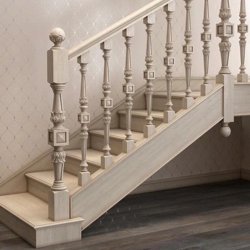 LARGE CLASSICAL NEWEL POST FROM SOLID WOOD