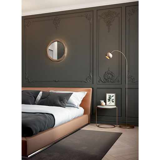 LARGE WOOD WALL DECOR - FRENCH WALL PANELS WITH FLORAL APPLIQUES