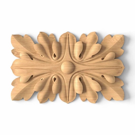 RECTANGULAR CARVED ROSETTE WITH ACANTHUS LEAVES