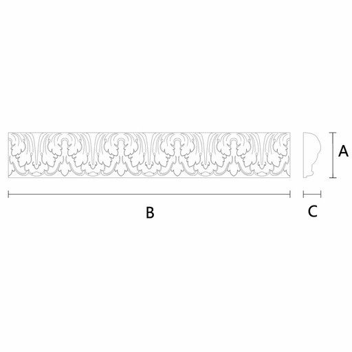 Floral lamb's tongue moulding