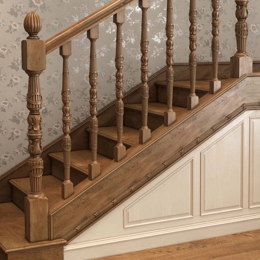 ORNATE FLUTED NEWEL POST FROM SOLID WOOD