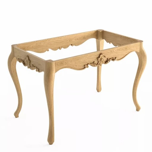 BAROQUE WOODEN TABLE FRAME DECORATED WITH CARVED ELEMENTS