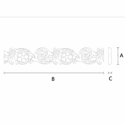 PIERCED FRIEZE MOULDING WITH ACANTHUS LEAF