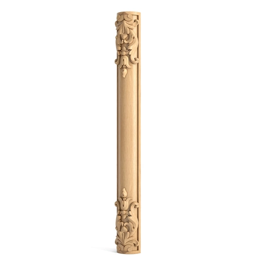 CARVED OAK CORNER COLUMN WITH ACANTHUS LEAVES