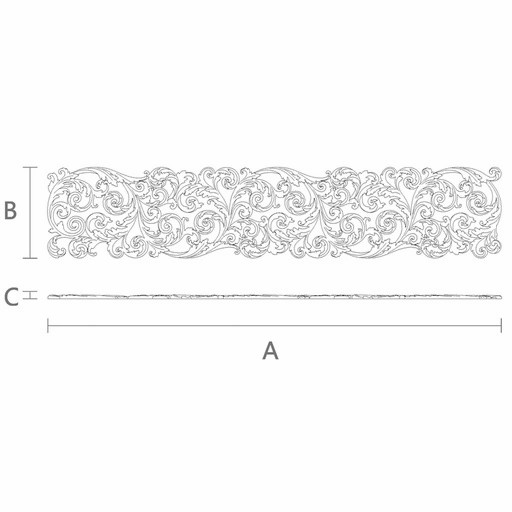 Large hardwood Neoclassical-style scrolled onlay, Left