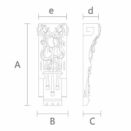Ornate corbel with irises art nouveau