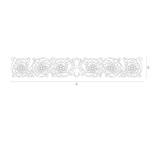 Baroque wooden long scroll onlay with acanthus leaves