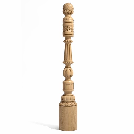 DECORATIVE ARTICHOKE WOODEN POST FOR STAIRCASE
