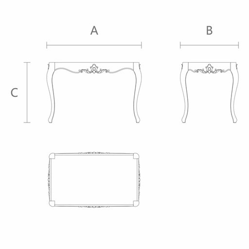 BAROQUE WOODEN TABLE FRAME DECORATED WITH CARVED ELEMENTS