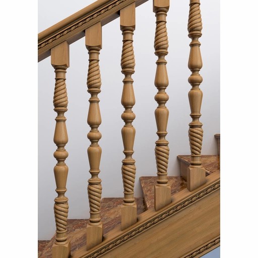 ARCHITECTURAL HAND CARVED STAIR BALUSTER WITH SPIRAL TWIST