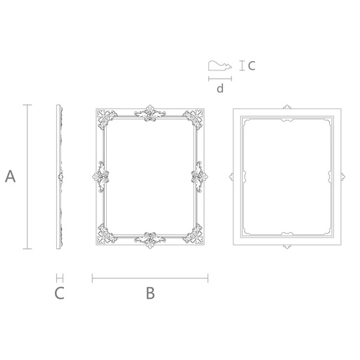 UNFINISHED WOOD CARVING FRAME MIRROR