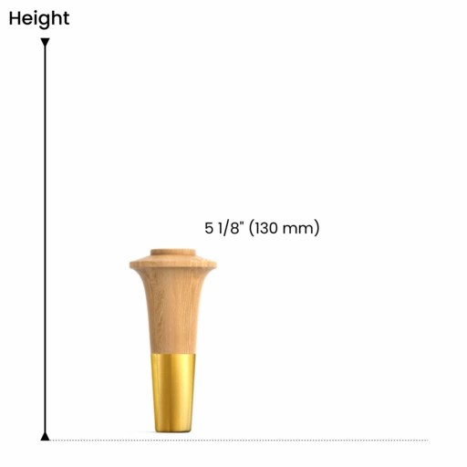 Decorative tapered furniture feet with golden tips