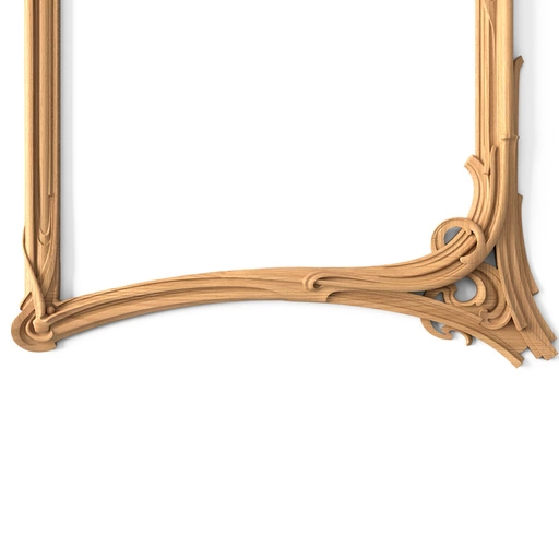 ART NOUVEAU STYLE SOLID WOOD FRAME MIRROR WITH LILIES
