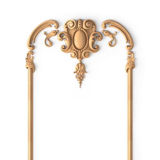 ANTIQUE STYLE CARVED WALL DECOR WITH CARTOUCH ELEMENTS