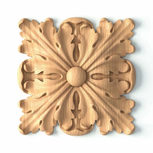 CARVED ROSETTES SQUARE WITH ACANTHUS LEAVES