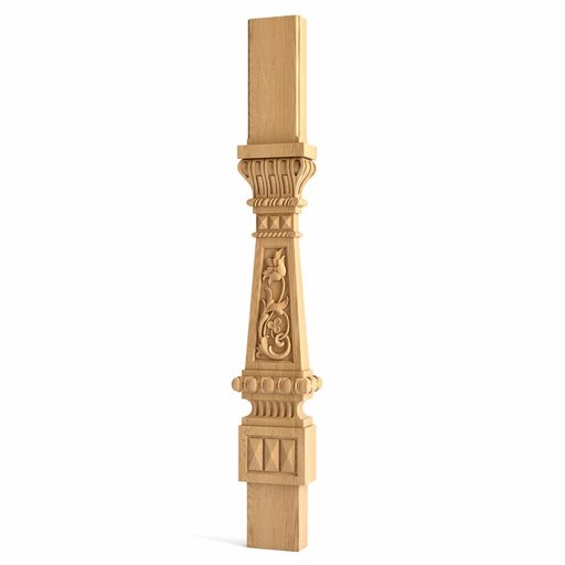 ORNATE FLAT WOODEN STAIR BALUSTER SLAVIC