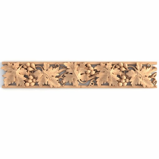 DECORATIVE OAK TRIM WITH GRAPE WINES