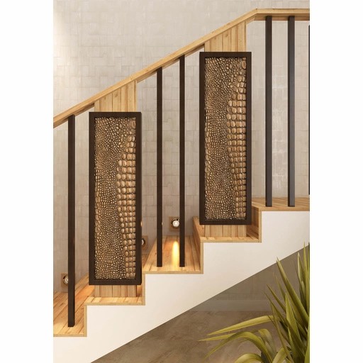 SOLID WOOD CARVED BALUSTER WITH A CROCODILE SKIN TEXTURE