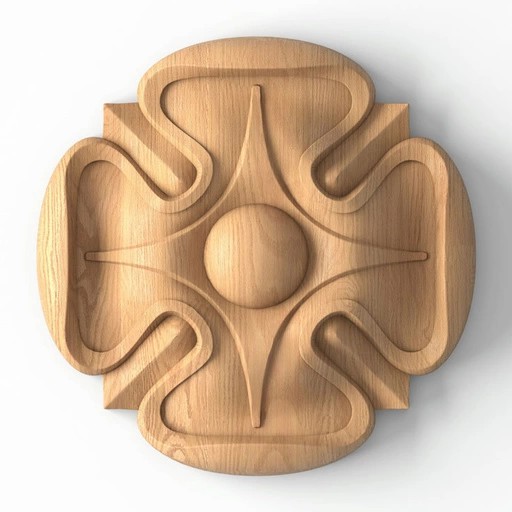 SMALL WOODEN ROSETTES FLORAL DOOR TRIM