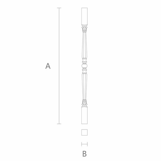 SOLID WOOD SYMMETRICAL BALUSTER FOR STAIRS