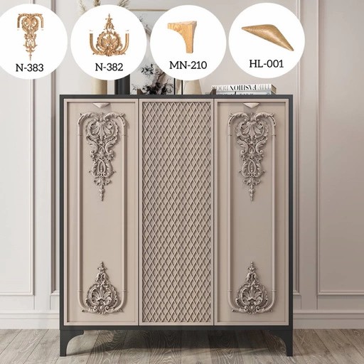 Diamond shaped bracket feet minimalist