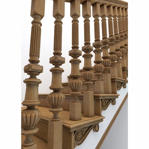 ANTIQUE CARVED STAIRCASE BALUSTER