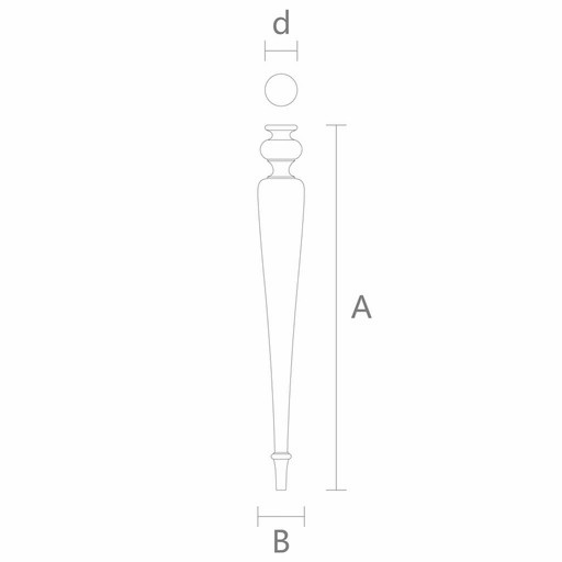 Tall spindle table legs turned (1 PC)