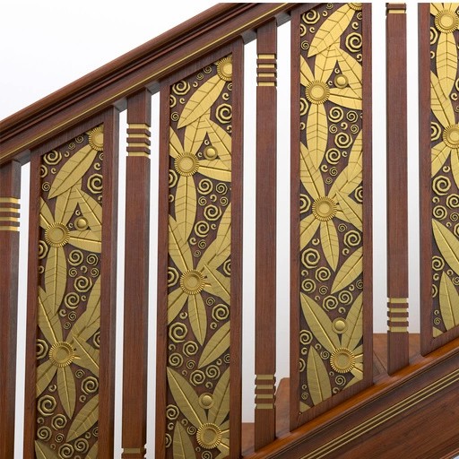 RECTANGULAR ART DECO OAK BALUSTER WITH FLOWERS